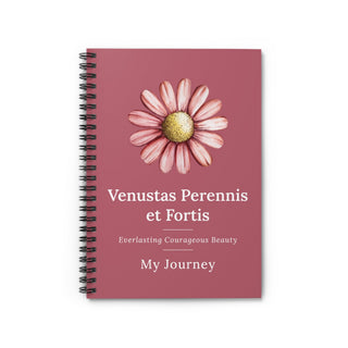 Resilient Daisy My Journey journal with a hand-painted pink daisy on a rose cover