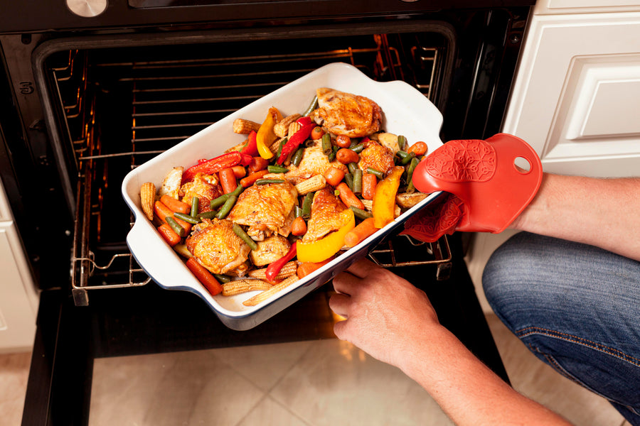 Sheet-Pan Maple-Mustard Chicken with Brussels Sprouts and Sweet Potatoes