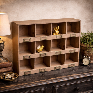 Rustic Wood Cubby Box