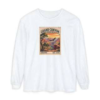 Grand Canyon National Park Comfort Colors long sleeve tee, vintage stamp graphic