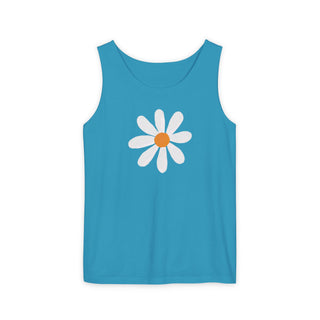 Daisy Flower Tank Top | Minimal Floral Graphic Tank | Summer Cotton Tank | Artisan Grove