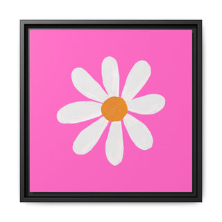 Daisy Pop Framed Canvas Art – Pink Floral Wall Decor