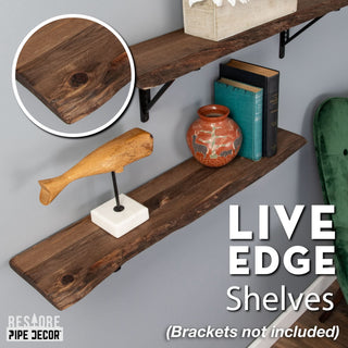 Live Edge Wood Shelf, 36 in. – Trail Brown (Shelf Only)