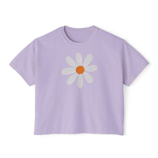Artisan Grove Daisy Boxy Tee | Cropped Floral Graphic T-Shirt