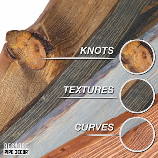 Live Edge Wood Shelf with L-Shaped Pipe Brackets, 24 in. – Trail Brown (2-Pack)