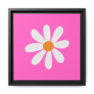 Daisy Pop Framed Canvas Art – Pink Floral Wall Decor