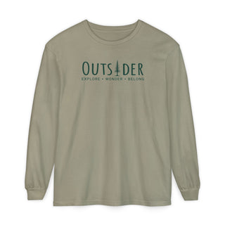 Outsider Pine Tree Long Sleeve T-Shirt – Unisex Nature Hiking Tee – Artisan Grove