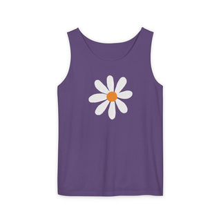 Daisy Flower Tank Top | Minimal Floral Graphic Tank | Summer Cotton Tank | Artisan Grove