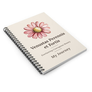 Resilient Daisy My Journey 6 x 8 ruled spiral notebook in cream, detail view