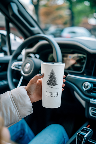 Pine Tree with "Outsider" wording- 20oz Insulated Tumbler Travel Mug