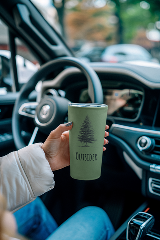 Pine Tree with "Outsider" wording- 20oz Insulated Tumbler Travel Mug