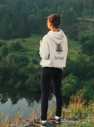 Outsider Tree Hoodie — Minimal Nature Graphic Fleece Hoodie