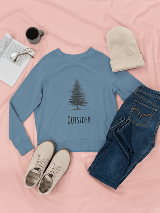 Outsider Tree Crewneck Sweatshirt — Minimal Nature Graphic Pullover