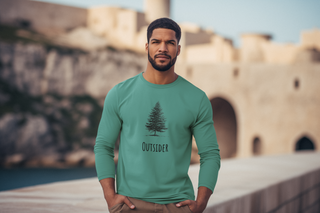 Outsider Tree Long Sleeve Tee — Minimal Nature Graphic T-Shirt