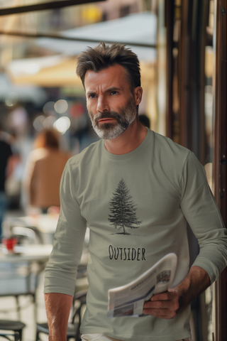 Outsider Tree Long Sleeve Tee — Minimal Nature Graphic T-Shirt