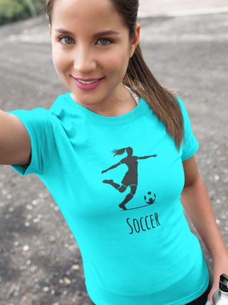 Women's Soccer Tee – Silhouette Kicker Graphic
