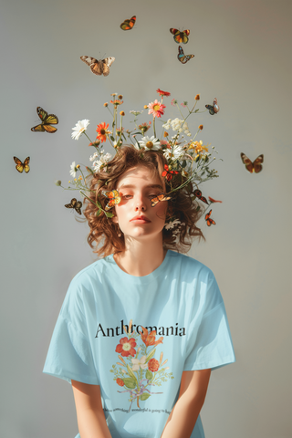 Anthromania Floral T‑Shirt — "I adore flowers" Botanical Graphic Tee