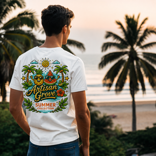Summer Collection T‑Shirt — "Artisan Grove" Tropical Graphic