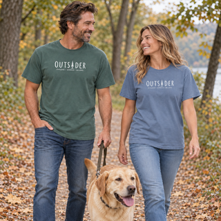 Outsider Pine Tree T-Shirt – Unisex Heavyweight Garment-Dyed Hiking Tee