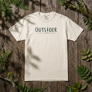 Outsider Pine Tree T-Shirt – Unisex Heavyweight Garment-Dyed Hiking Tee