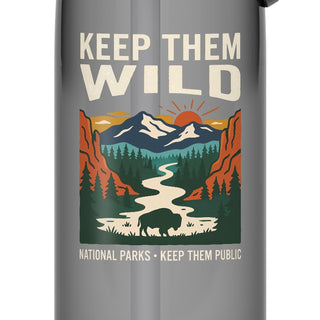 KeepThem Wild-25oz Flip Straw Water Bottle