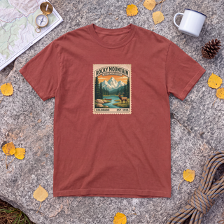 Rocky Mountain National Park T-Shirt – Vintage Stamp Elk Tee