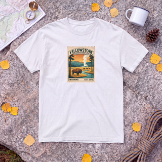 Yellowstone National Park T-Shirt – Vintage Stamp Bison Tee