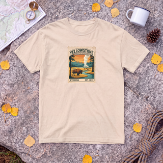 Yellowstone National Park T-Shirt – Vintage Stamp Bison Tee