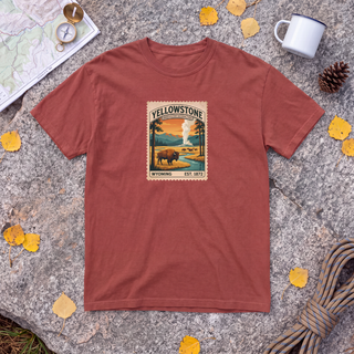 Yellowstone National Park T-Shirt – Vintage Stamp Bison Tee
