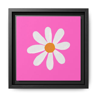 Daisy Pop Framed Canvas Art – Pink Floral Wall Decor