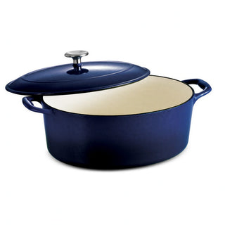 Tramontina 7 Qt Enameled Cast Iron Oval Dutch Oven – Gradated Cobalt