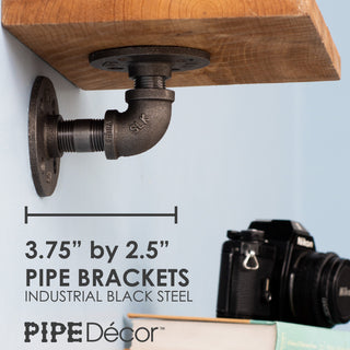 Double-Flange Pipe Shelf Brackets, 4 Pack (1/2 in. x 3.75 in.)