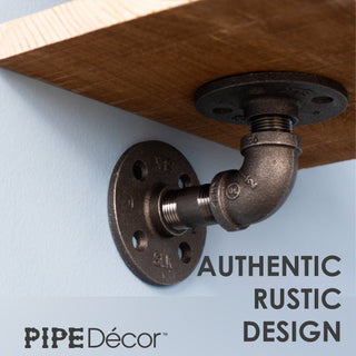 Double-Flange Pipe Shelf Brackets, 4 Pack (1/2 in. x 3.75 in.)