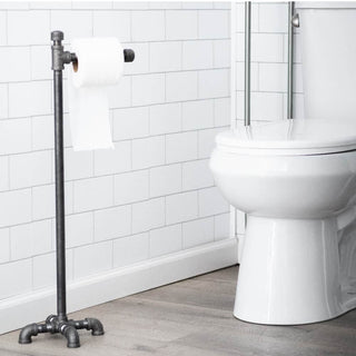 Freestanding Industrial Pipe Toilet Paper Holder, 28.75 in.