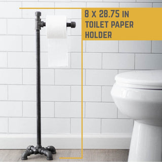 Freestanding Industrial Pipe Toilet Paper Holder, 28.75 in.