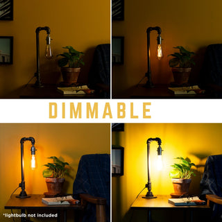 Industrial Pipe Reader Table Lamp
