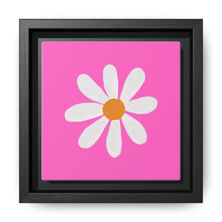 Daisy Pop Framed Canvas Art – Pink Floral Wall Decor