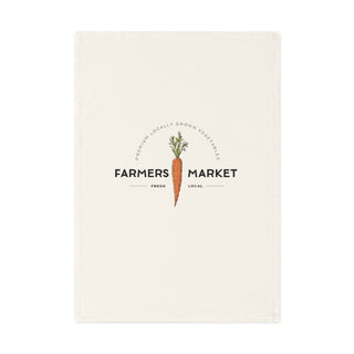 Farmers Market Carrot Cotton Tea Towel — Rustic Kitchen Decor