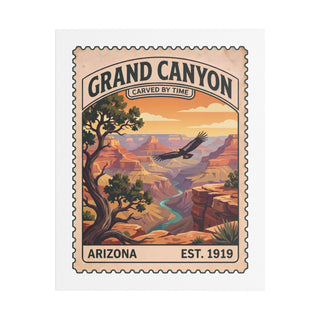 Grand Canyon National Park vintage stamp canvas print – front view