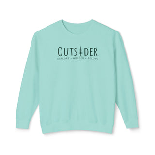 Outsider Crewneck Sweatshirt – Unisex Lightweight Pine Tree Hiking Sweatshirt