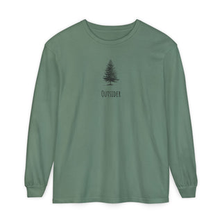 Outsider Tree Long Sleeve Tee — Minimal Nature Graphic T-Shirt