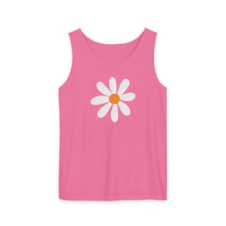 Daisy Flower Tank Top | Minimal Floral Graphic Tank | Summer Cotton Tank | Artisan Grove
