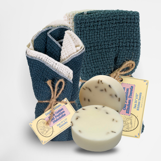 Cotton Dishcloth & Kitchen Towel Starter Kit with Dish Soap