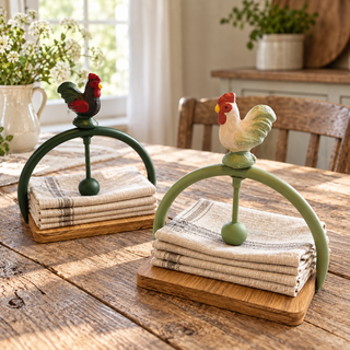 Iron Rooster Napkin Holder