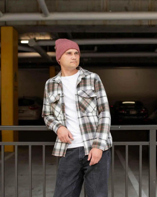 Classic Cuffed Beanie, Rusty Burgundy