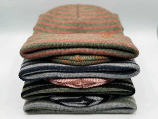 Classic RoRo Cuffed Beanie, Burgundy and Green