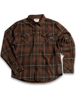 Burnt brown plaid cotton flannel shirt with 5 pockets – Artisan Grove fall layering