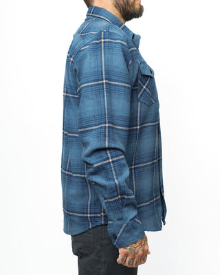 Pale blue plaid cotton flannel shirt with 5 pockets – Artisan Grove fall layering