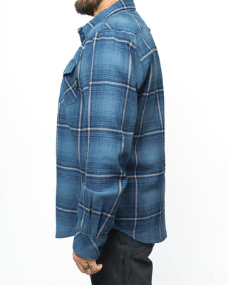 Pale blue plaid cotton flannel shirt with 5 pockets – Artisan Grove fall layering