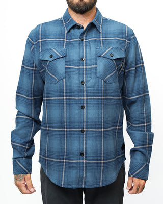Pale blue plaid cotton flannel shirt with 5 pockets – Artisan Grove fall layering
